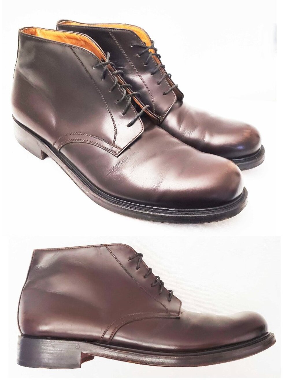 Premiata Men's Brown Leather Chukka Ankle Boots Dress  Shoes Italy UK 10 / US 11